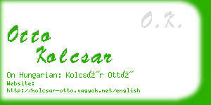 otto kolcsar business card